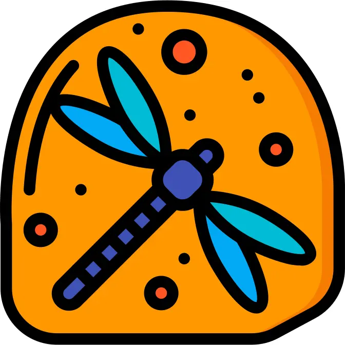 Dried insect in amber