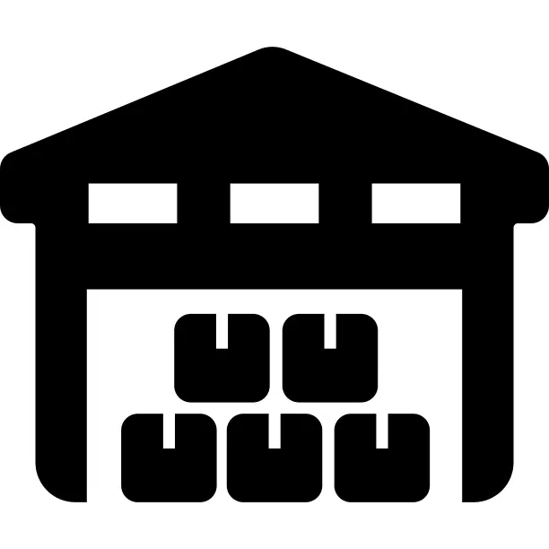 Boxes piles stored inside a garage for delivery