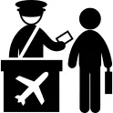 Persons in an airport