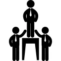 Businessmen hierarchy with a leader