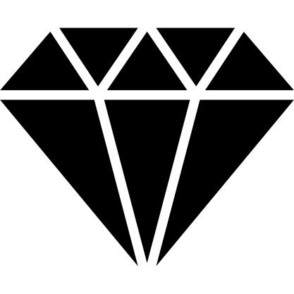 Precious stone shape from side view for jewelery