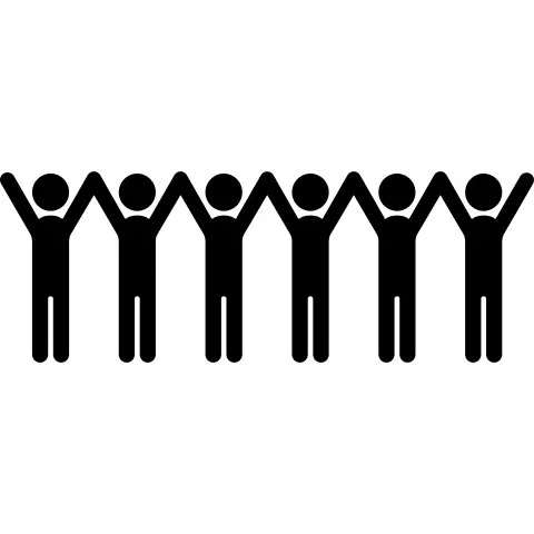 Holding Hands in a row