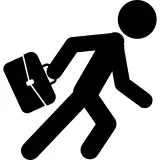 Businessman running with his suitcase