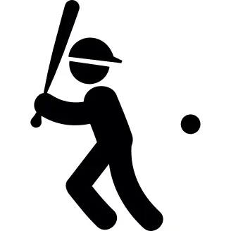 Baseball player with bat ball and cap