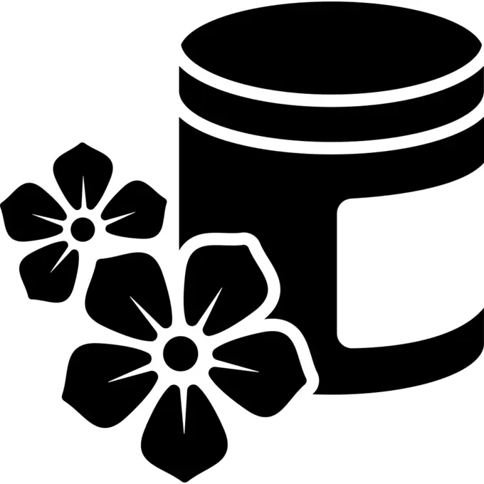 Spa cream pot of natural flowers