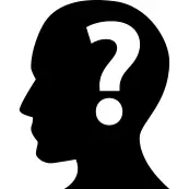 Human head with a question mark inside