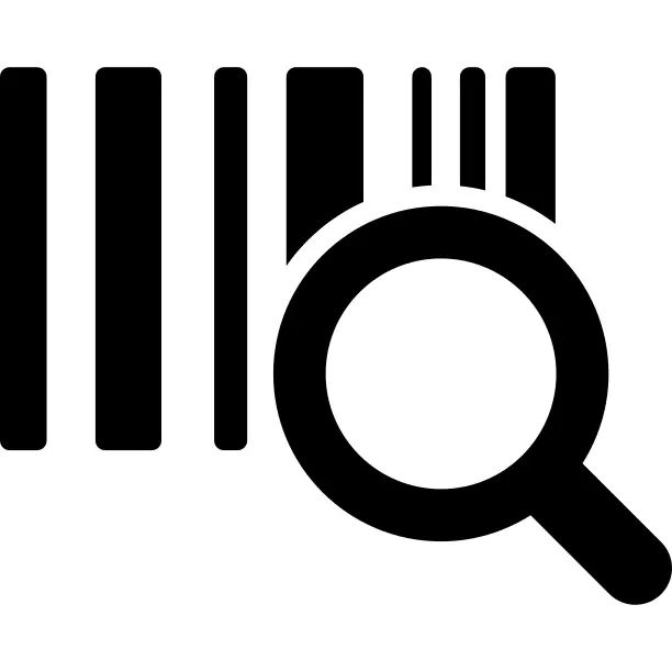 Barscode with a magnifier business symbol