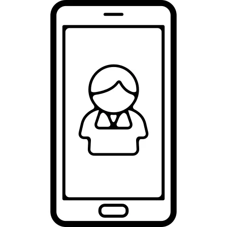 Male contact image on mobile phone screen