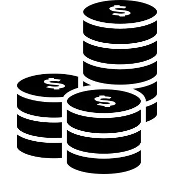 Three Dollar Coins Stacks