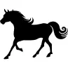 Horse with curly mane silhouette