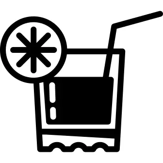 Drink with Straw and Citrus Slice