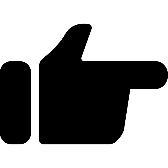 Hand finger pointing to right direction like an arrow