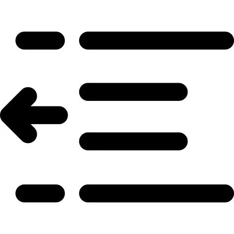 Indent decrease symbol