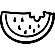 Watermelon outlined slice