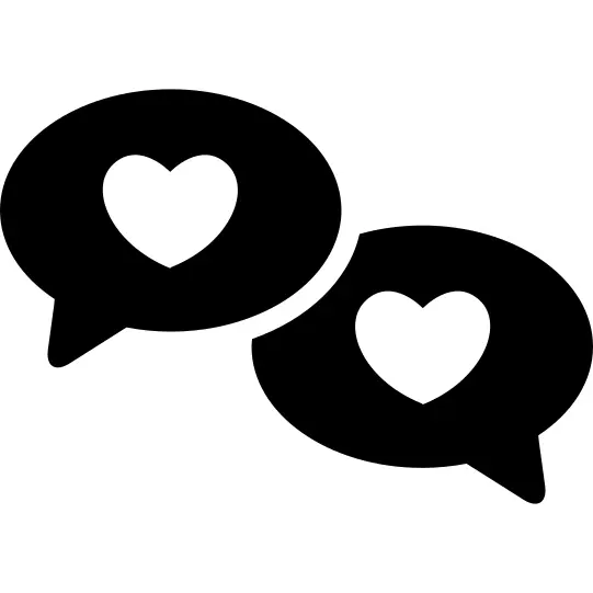 Love chat speech bubles with hearts