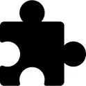 Puzzle black piece shape