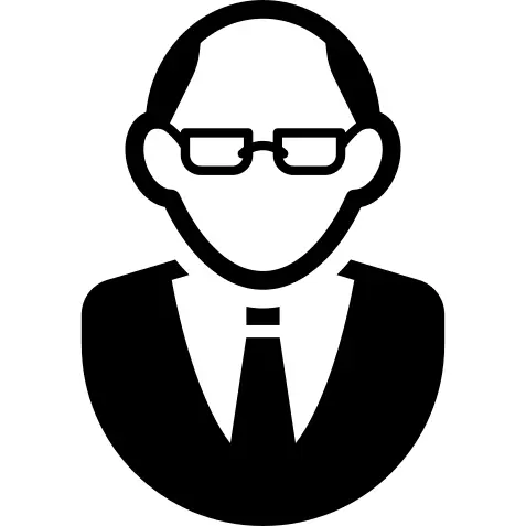 Bald Man with Tie and Glasses