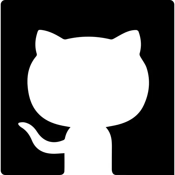 Github logo silhouette in a square