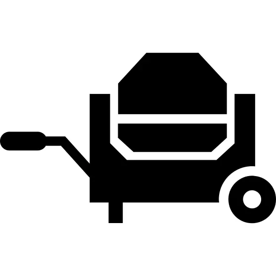 Wheelbarrow tool for transport construction materials with wheels