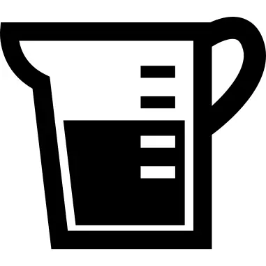 Pitcher kitchen utensil with liquid inside