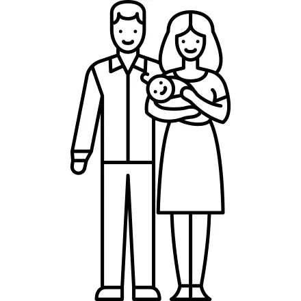 Married Couple with Newborn Baby