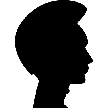 Man hair shape on head side view silhouette