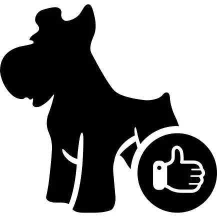 Thumb up on dog symbol