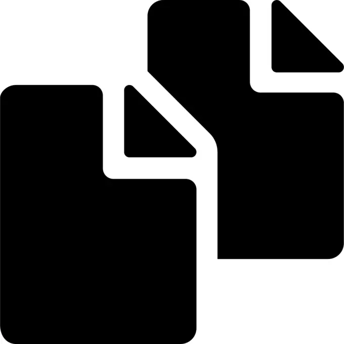 Copy symbol of two filled paper sheets