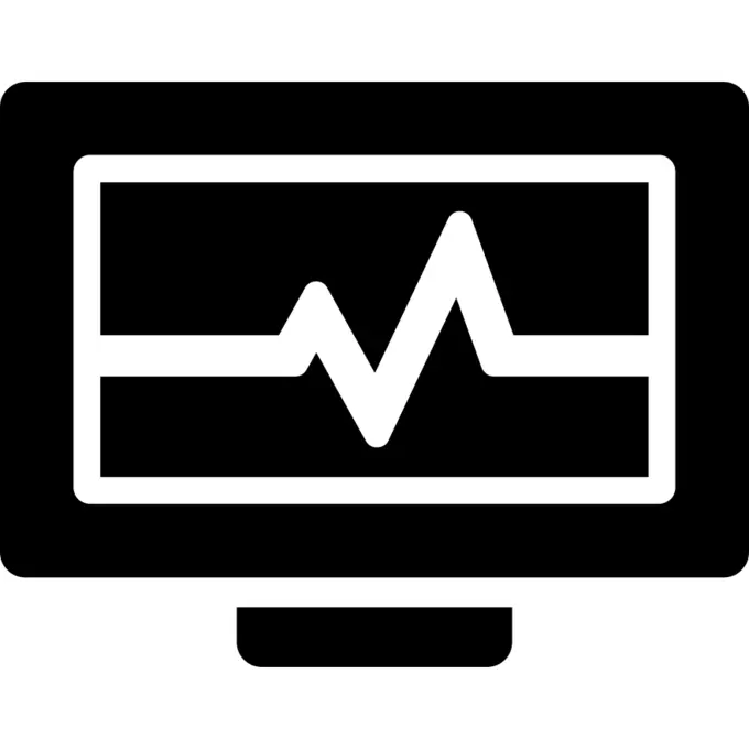 Electrocardiogram on screen