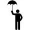 Man with umbrella