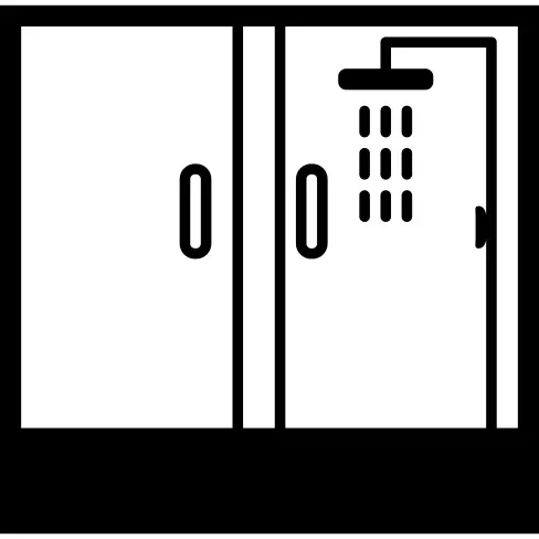 Closed bathroom shower