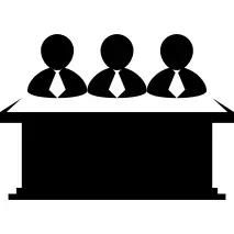 Businessmen team behind a desktop