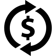 Dollar sign with rotating arrows