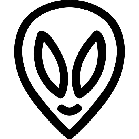 Alien hand drawn head outline