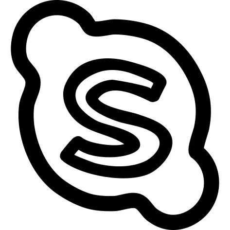Skype hand drawn logo outline