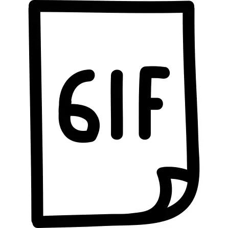 Gif image file hand drawn outline