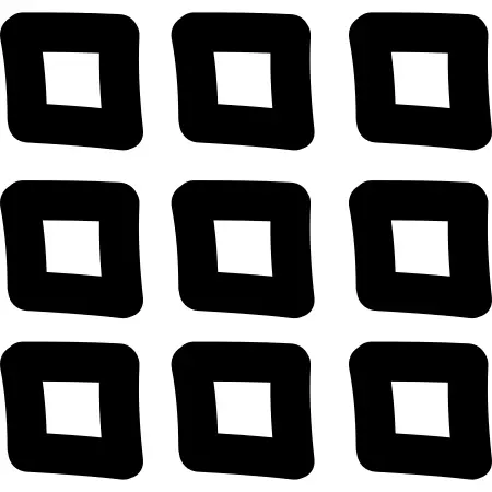 Mosaic of nine square tiles hand drawn symbol