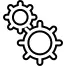 Settings gears outlines interface symbol