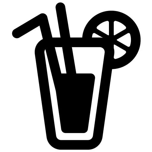 Lemonade with Two Straws and a Slice of Lemon