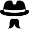 Fedora hat with moustache
