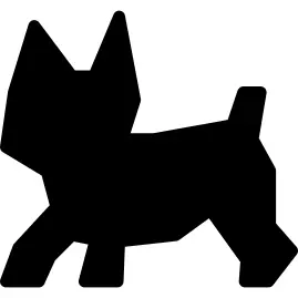 Puppy, black small pet dog shape
