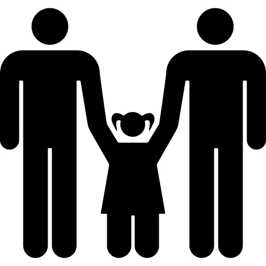 Men couple with a daughter