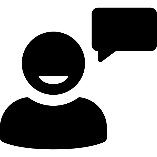 User with speech bubble