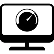 Desktop computer screen with meter
