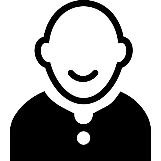 Smiling bald male avatar image