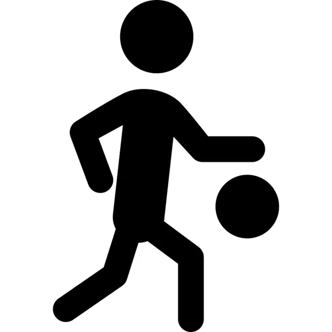 Basketball player silhouette with the ball