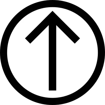 在圆圈向上箭头