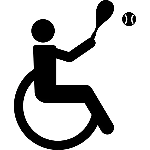 Paralympic tennis silhouette on wheel chair