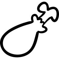 鸡骨头用肉概述了手拉的食物