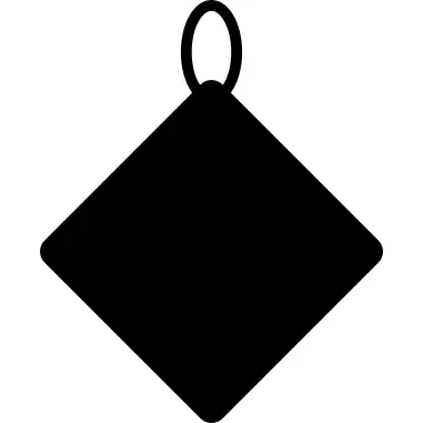 Cloth for kitchen rotated square or label for commerce